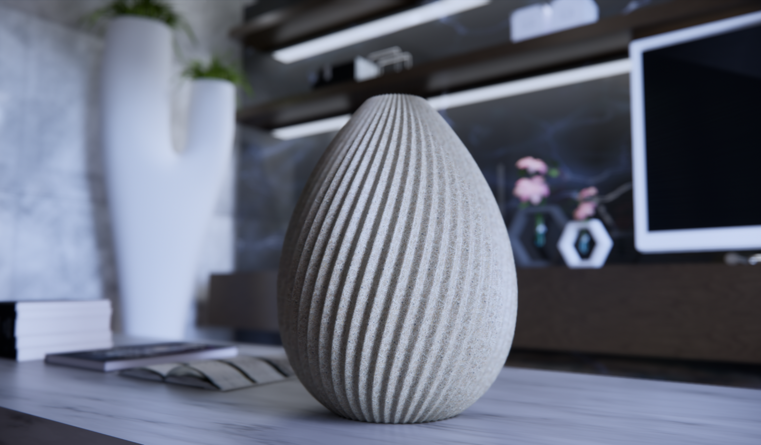 Vase 3D Model – STL File for Digital Download, Perfect for 3D Printing a Stylish Interior Vase for Flowers and Plants